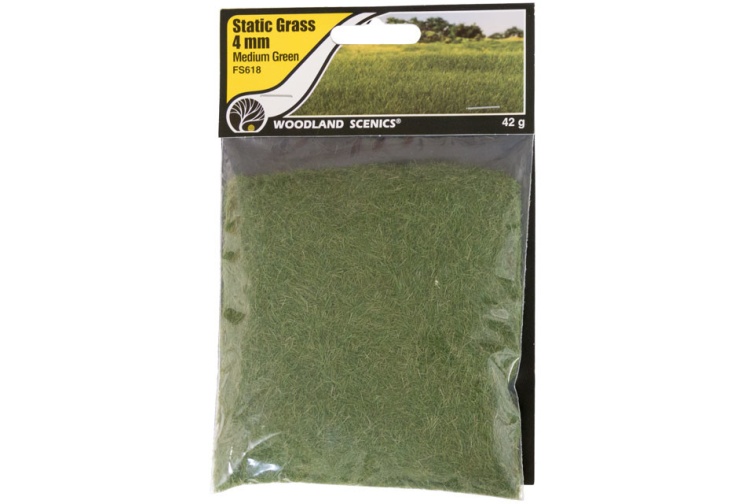 Woodland Scenics FS618 4mm Static Grass Medium Green Package