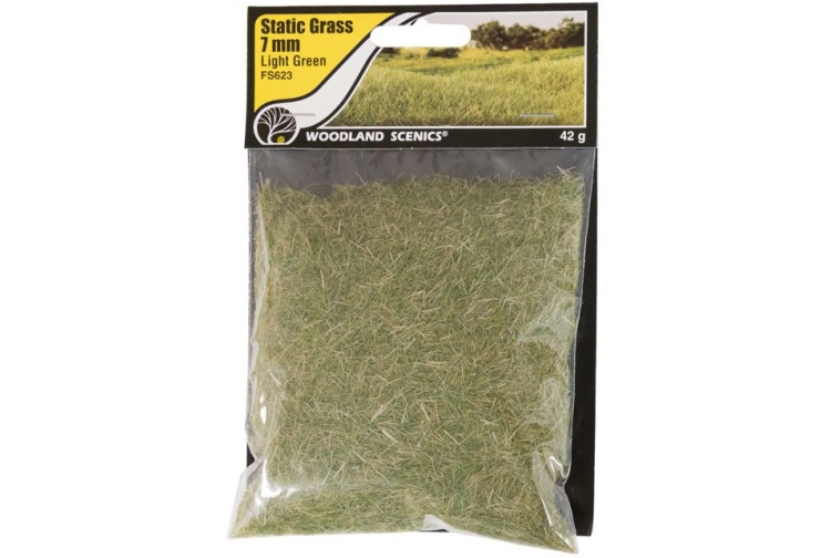 Woodland Scenics FS623 7mm Static Grass Light Green Package