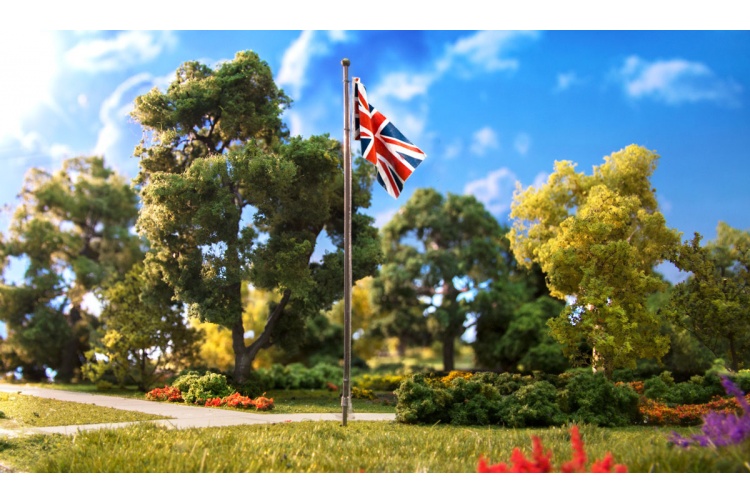 Woodland Scenics JP5959 Medium Union Jack Flag Pole Example Layout