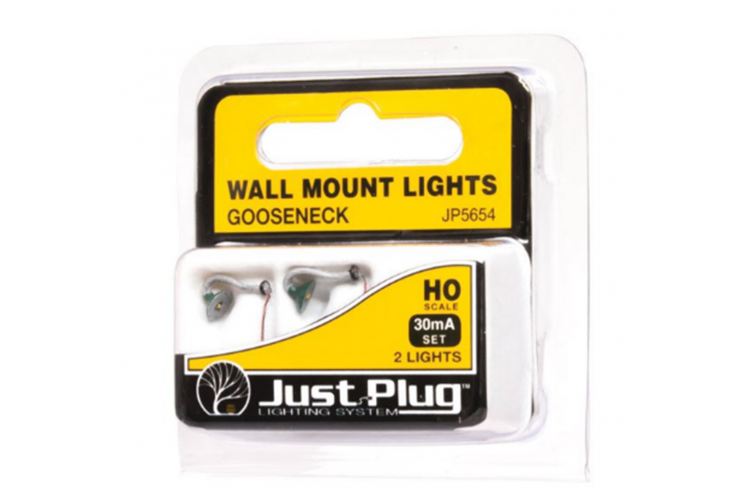 Woodland Scenics WJP5654 Gooseneck Wall Mount Lights Package