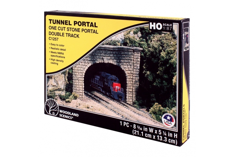 Woodland Scenics C1257 Double Track Tunnel Portals Cut Stone box