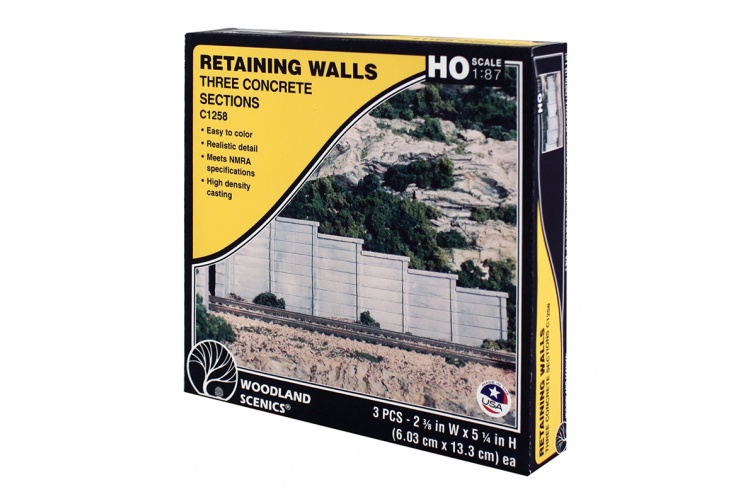 Woodland Scenics C1258 Concrete Retaining Walls box