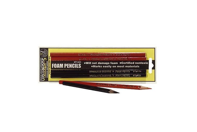 Woodland Scenics ST1431 Foam Pencils (2 Red & 2 Black)