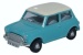 Oxford Diecast 76MN008 Austin Mini Surf Blue/Old English White 1:76 Scale Model